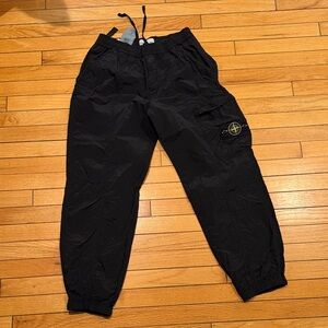 Stone Island Black Elastic Waist Pants